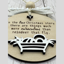 Load image into Gallery viewer, True Christmas Story Manger Christmas Ornament