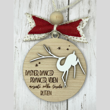 Load image into Gallery viewer, Dasher, Prancer...Blitzen Deer Ornament