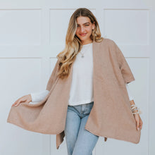 Load image into Gallery viewer, Pretty Simple Sherpa Shawl - Taupe