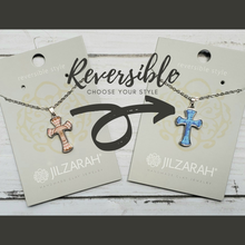 Load image into Gallery viewer, Jilzarah Pastel Sky Reversible Cross Necklace