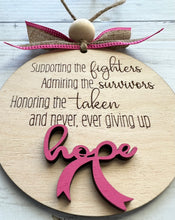 Load image into Gallery viewer, Breast Cancer Hope Christmas Ornament