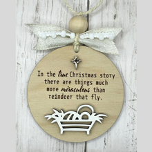 Load image into Gallery viewer, True Christmas Story Manger Christmas Ornament
