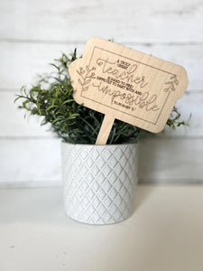 Teacher Appreciation Gift Plant Stake | A Truly Great Teacher | Gift For Teacher