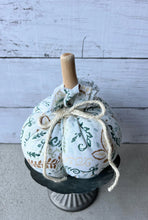 Load image into Gallery viewer, Fabric Pumpkin With Natural Driftwood Stem
