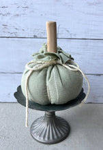 Load image into Gallery viewer, Fabric Pumpkin With Natural Driftwood Stem
