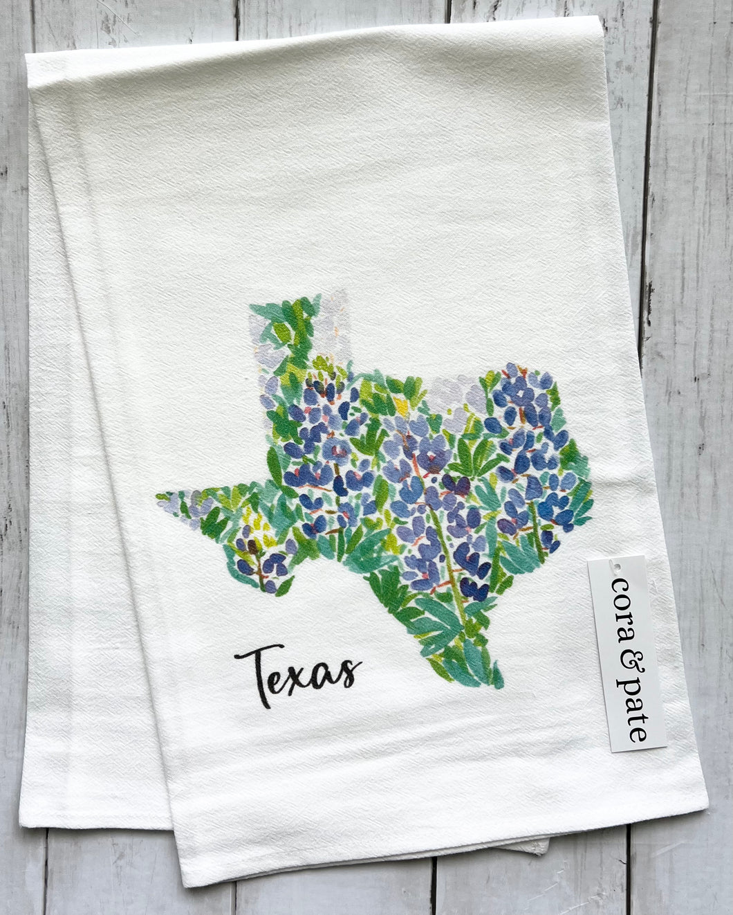 Cora & Pate Flour Sack Towel - Watercolor State Texas