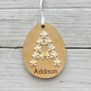 Personalized Embroidered Daisy Easter Basket Tag