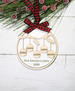 Customizable Branch with Hanging Names Ornament