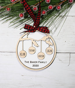 Customizable Branch with Hanging Names Ornament