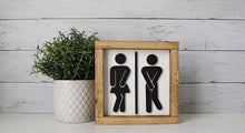 Load image into Gallery viewer, Potty People Funny Bathroom 6&quot;x6&quot; Framed Sign
